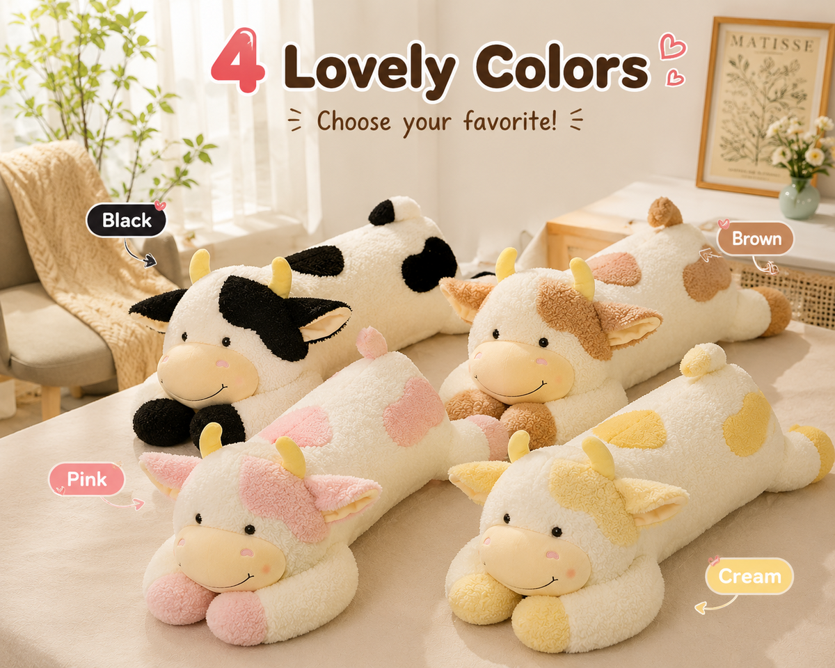 Cow plush pillow product features