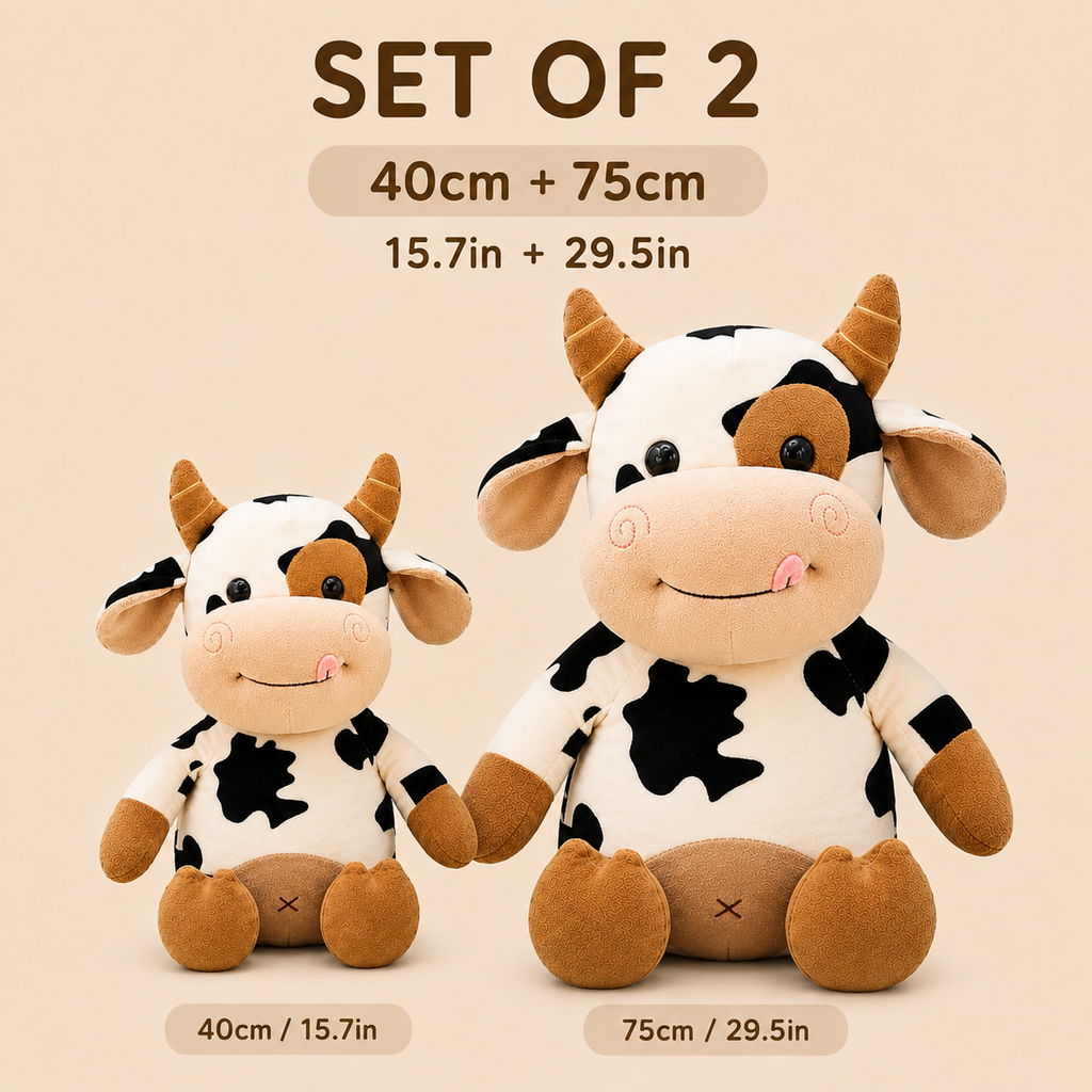 Cow plush set 40 cm and 75 cm