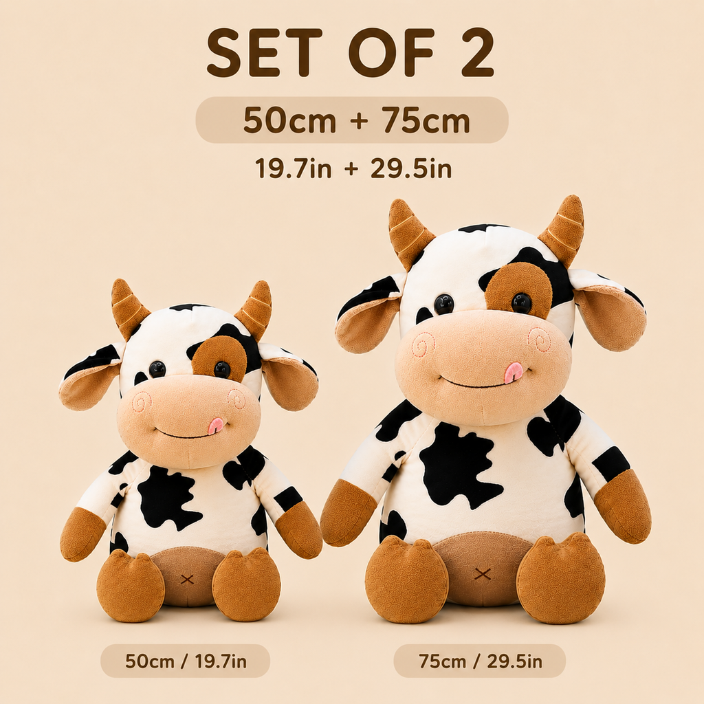 Cow plush set 50 cm and 75 cm