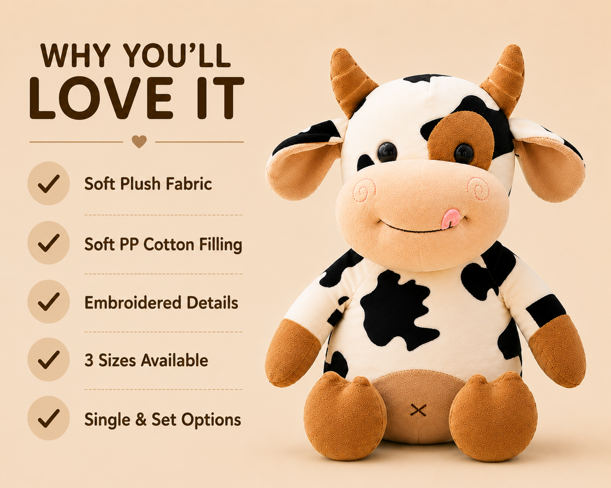 Cow plush features