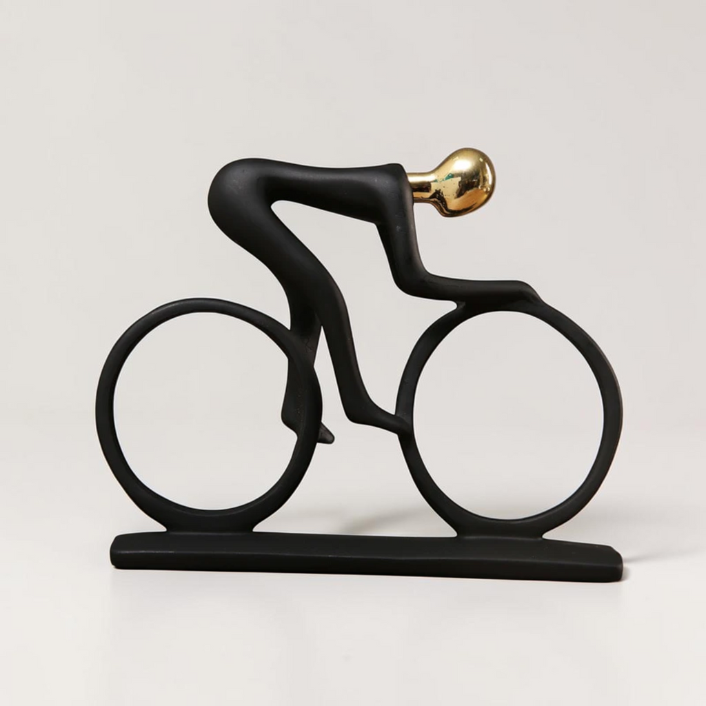 Cyclist sculpture gold variant
