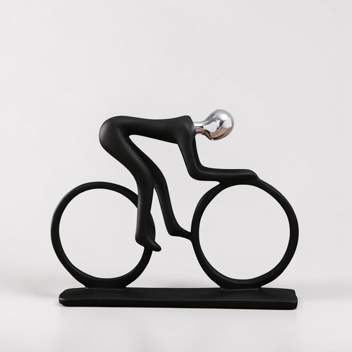 Cyclist sculpture silver variant