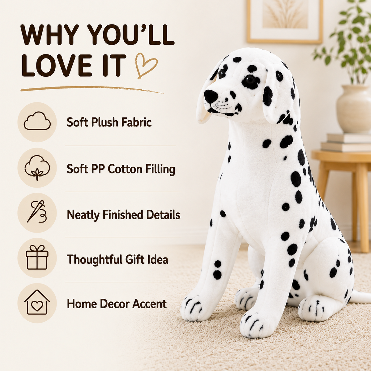 Dalmatian plush dog product details