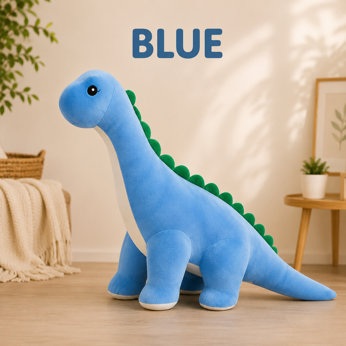 Blue long neck dinosaur plush