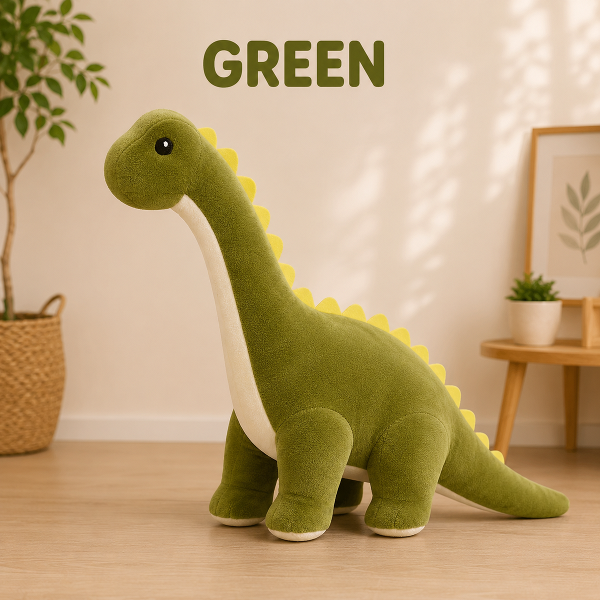 Green long neck dinosaur plush