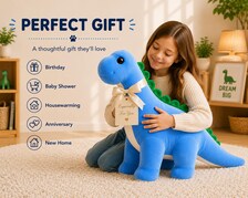 Long neck dinosaur plush gift presentation