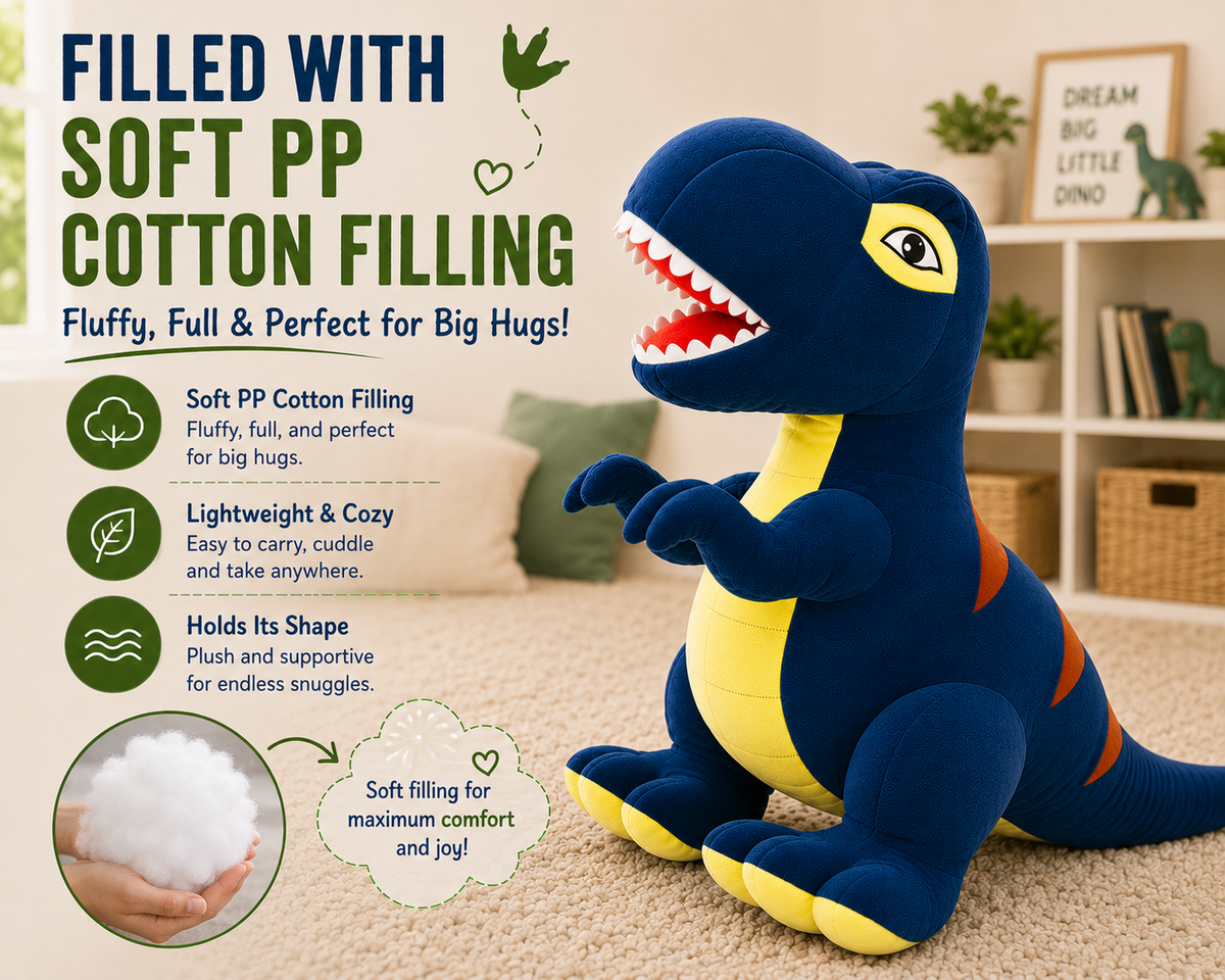 Dinosaur plush toy with soft PP cotton filling