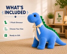 Long neck dinosaur plush package contents