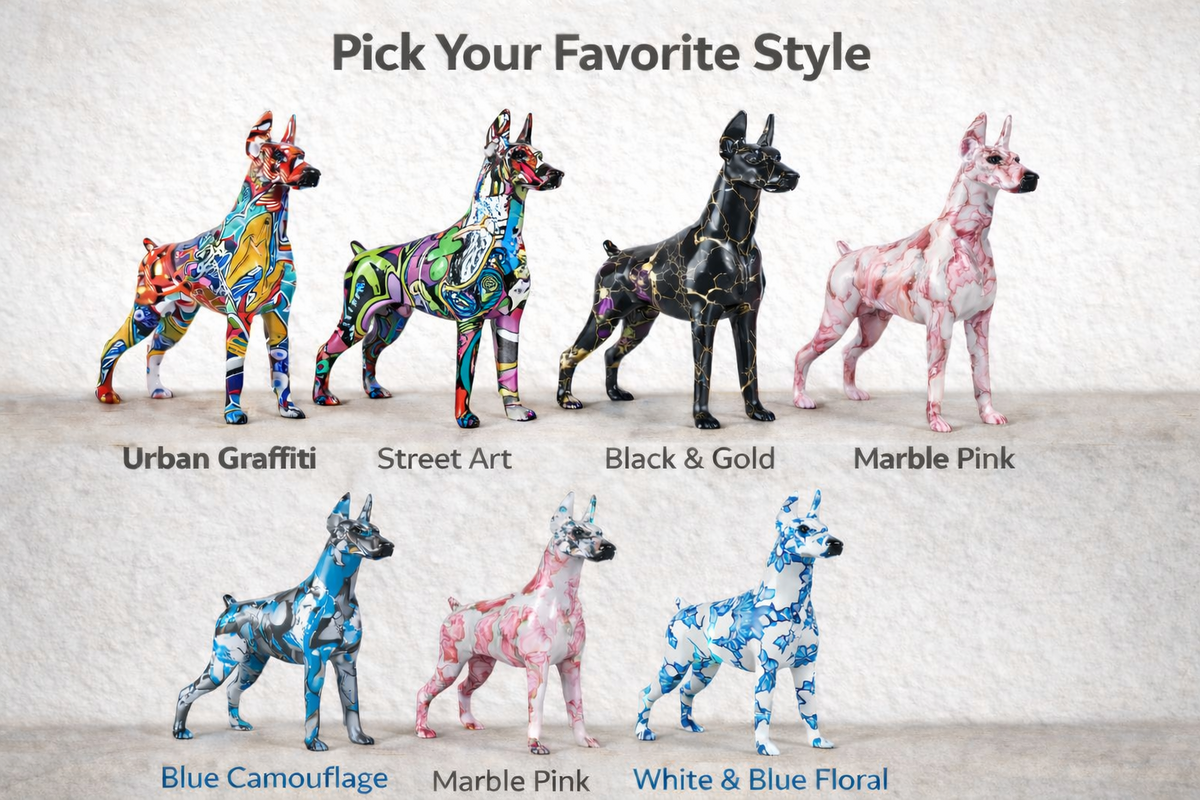 Dog resin statue