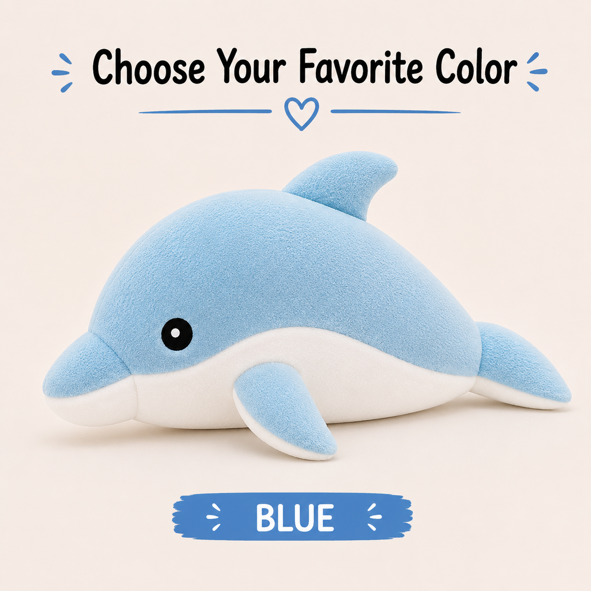 Blue dolphin plush