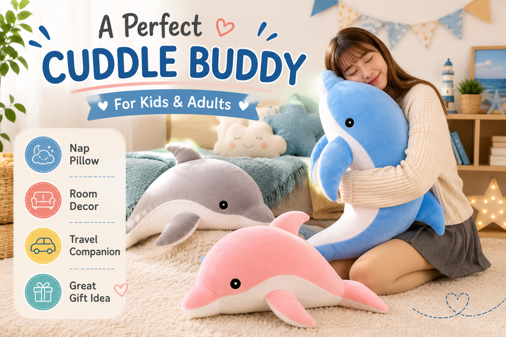 Dolphin plush cuddle buddy