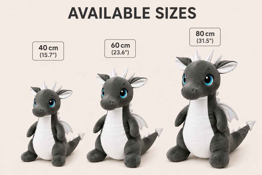 Dragon Plush Toy, Stuffed Animal, Shimmery Wings, Nursery Companion, Kids Room Accent