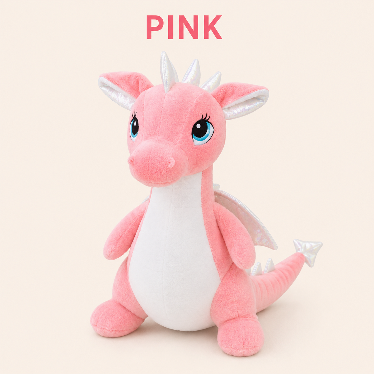 Dragon Plush Toy, Stuffed Animal, Shimmery Wings, Nursery Companion, Kids Room Accent