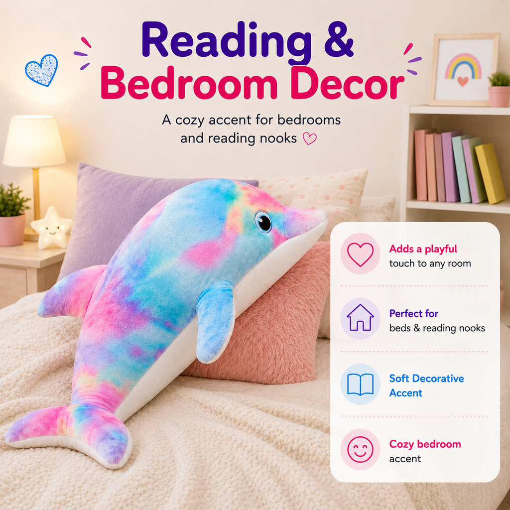 Pastel dolphin plush pillow image 11