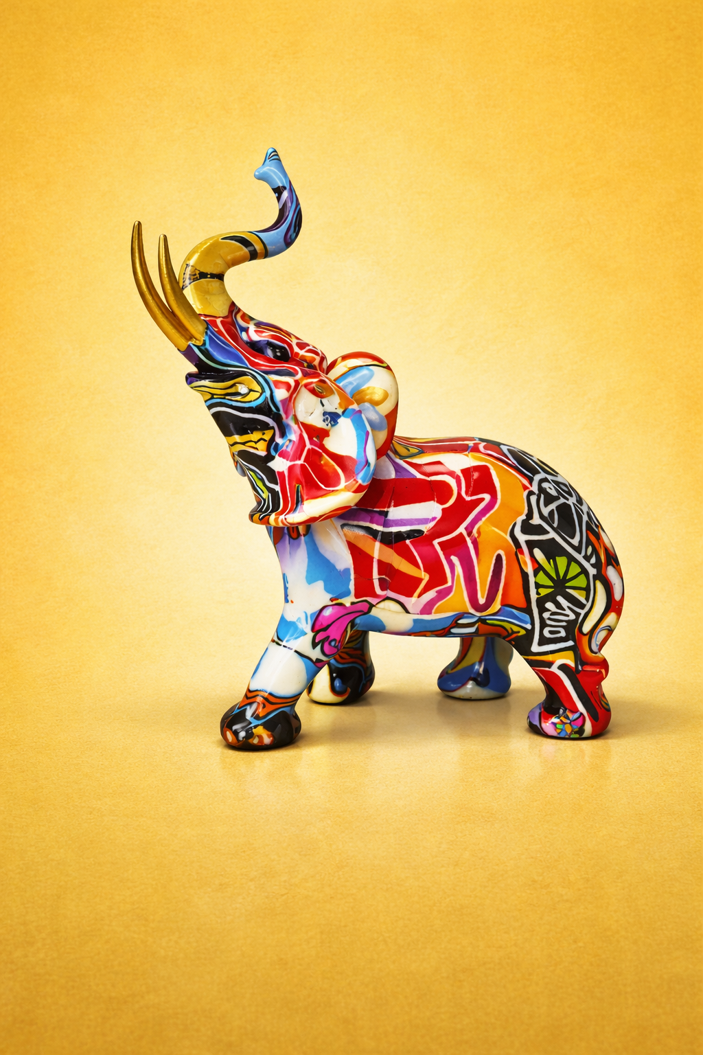 Elephant figurine close-up details