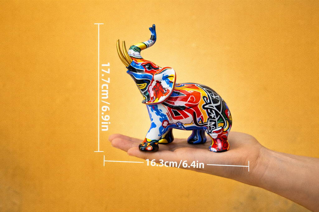 Colorful elephant decorative accent