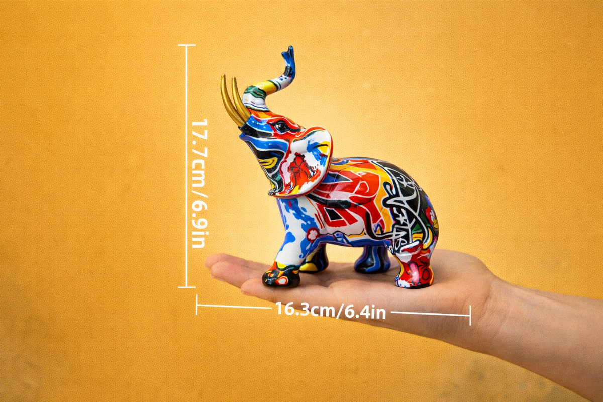Colorful elephant decorative accent