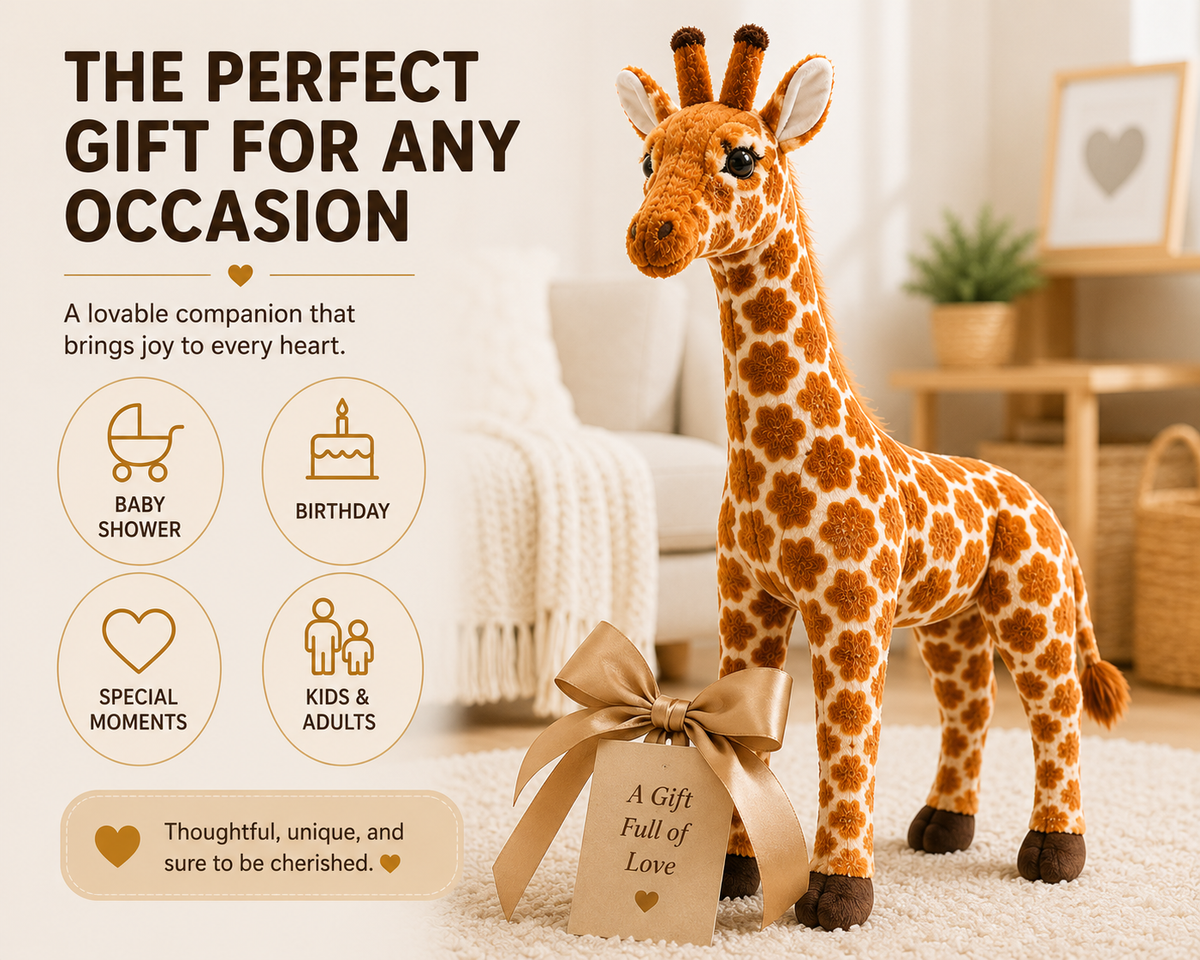 Large Giraffe Plush Toy, Stuffed Animal, Nursery Decor, 5 Sizes