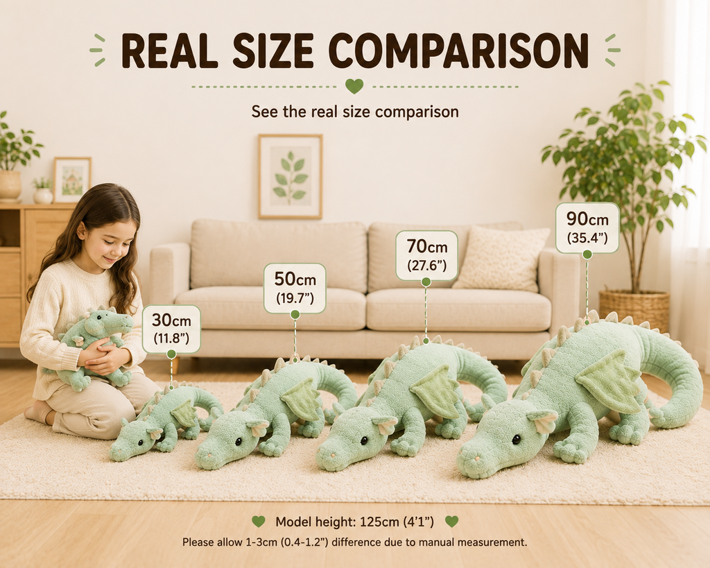 Flying dragon plush real size comparison