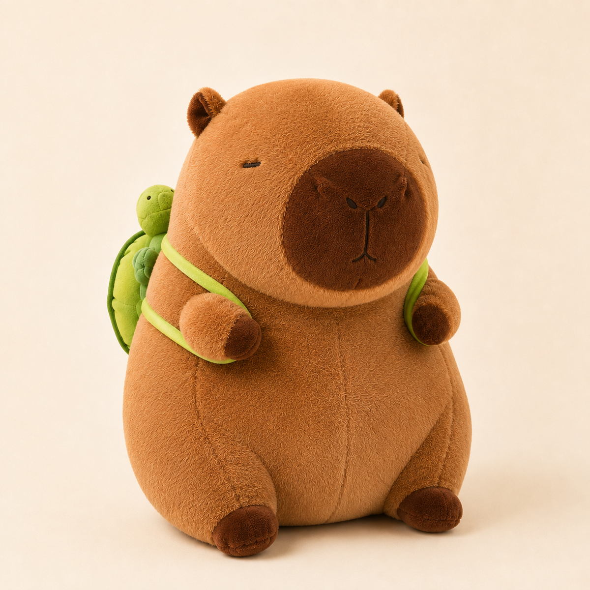 Giant capybara plush with turtle backpack image 1