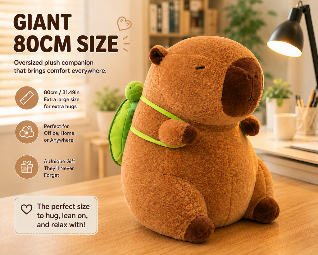 Giant capybara plush with turtle backpack image 10