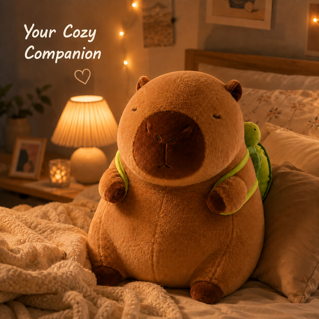 Giant capybara plush with turtle backpack image 3