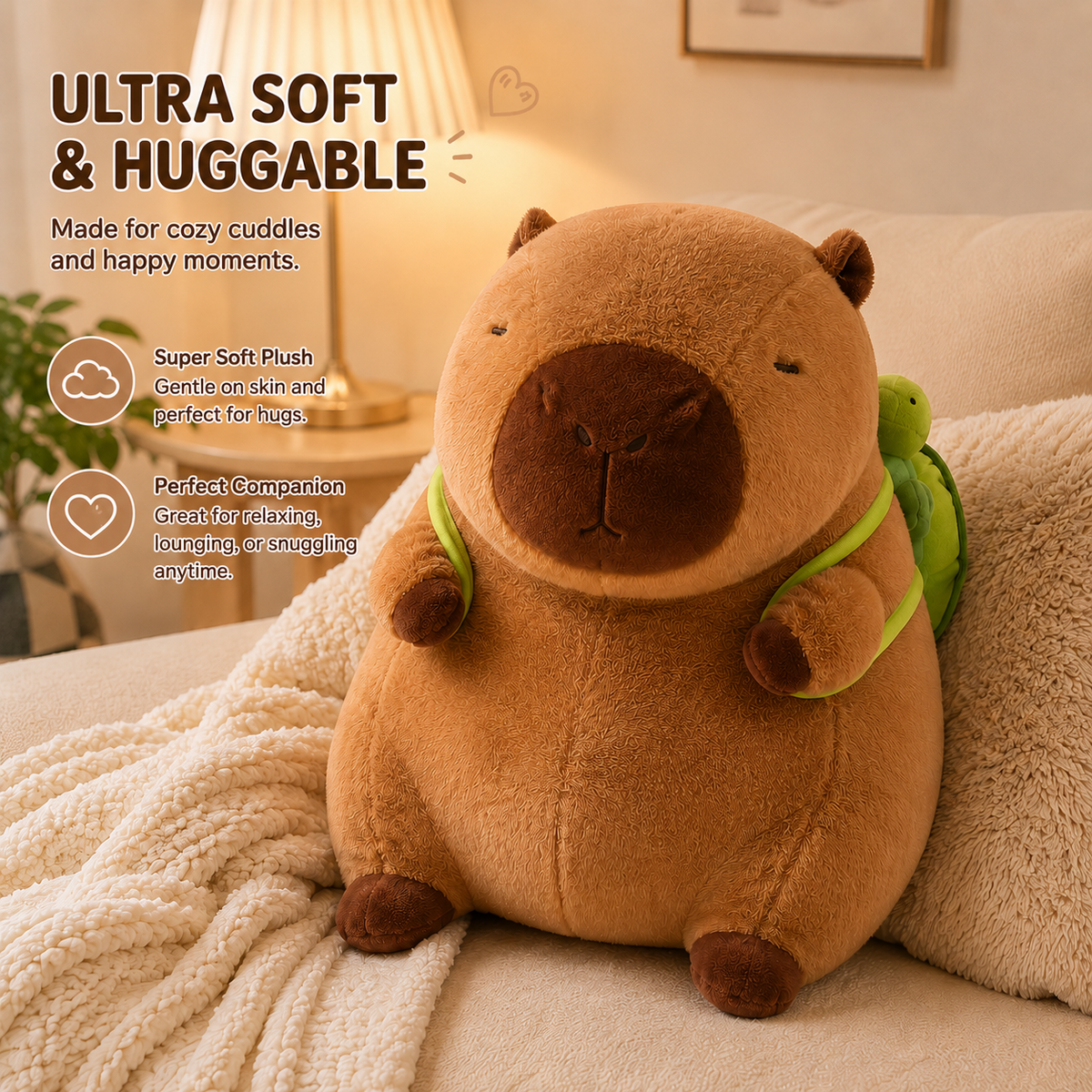 Giant capybara plush with turtle backpack image 4