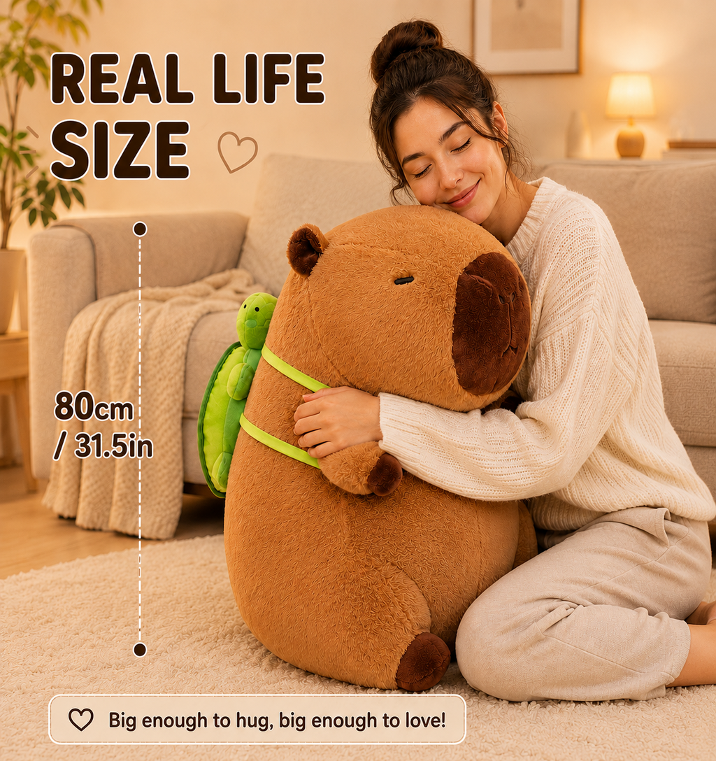Giant capybara plush with turtle backpack image 6