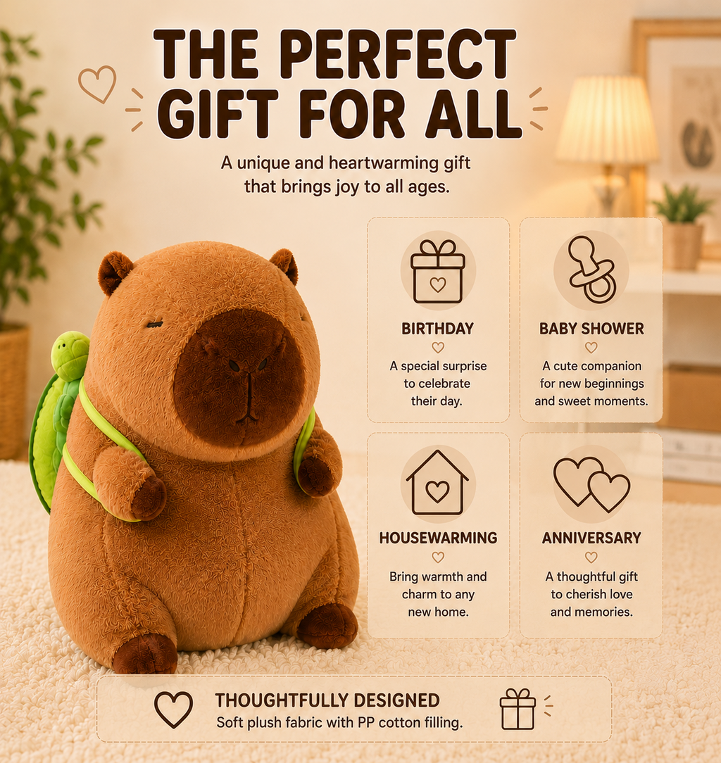 Giant capybara plush with turtle backpack image 8