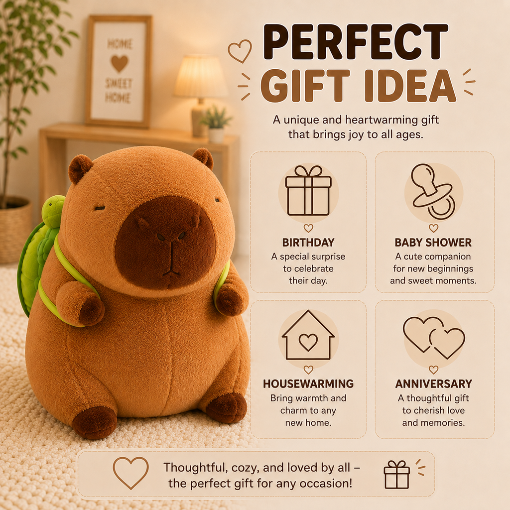 Giant capybara plush with turtle backpack image 9
