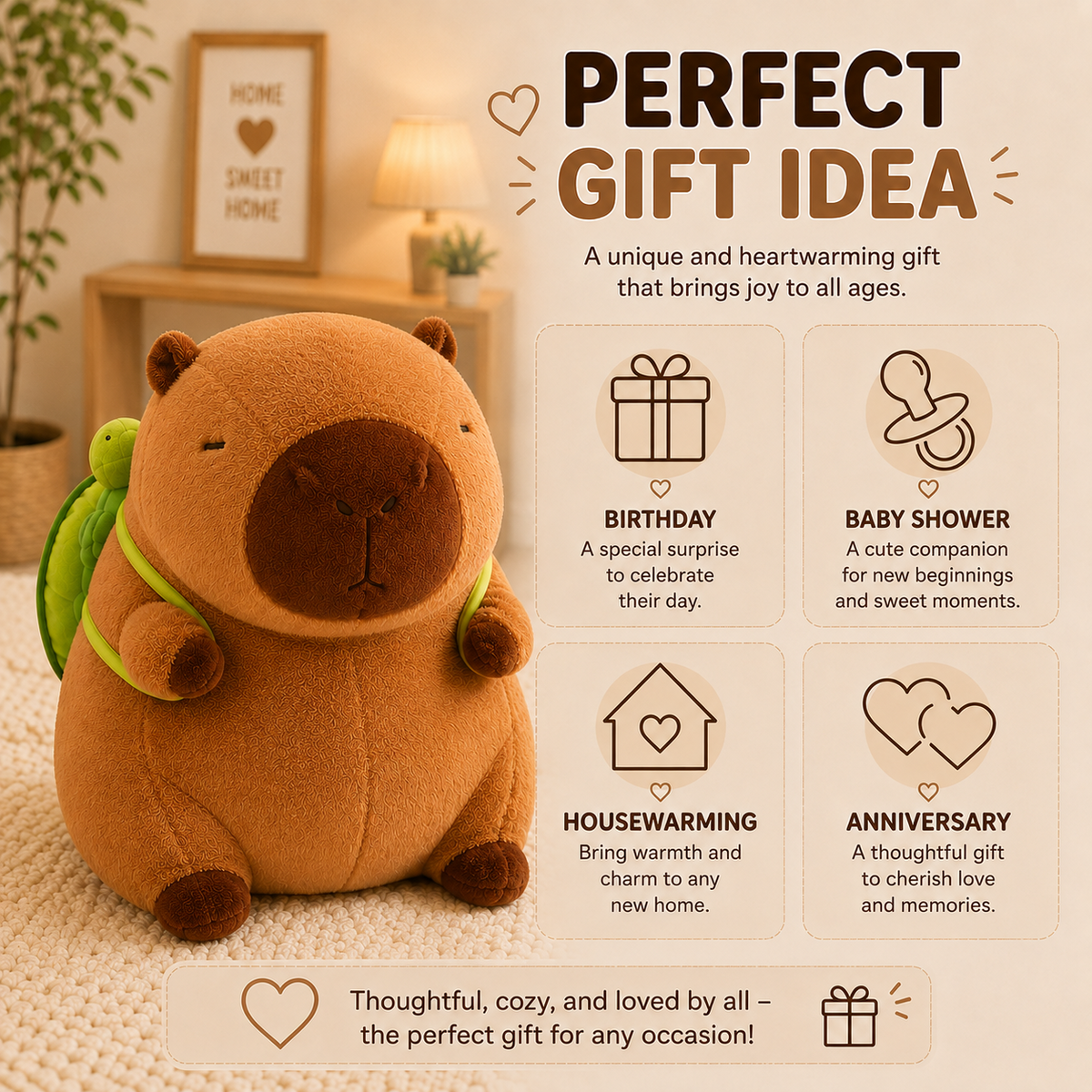 Giant capybara plush with turtle backpack image 9