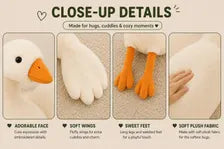 Giant goose plush close-up details
