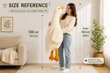 Giant goose plush size reference with model
