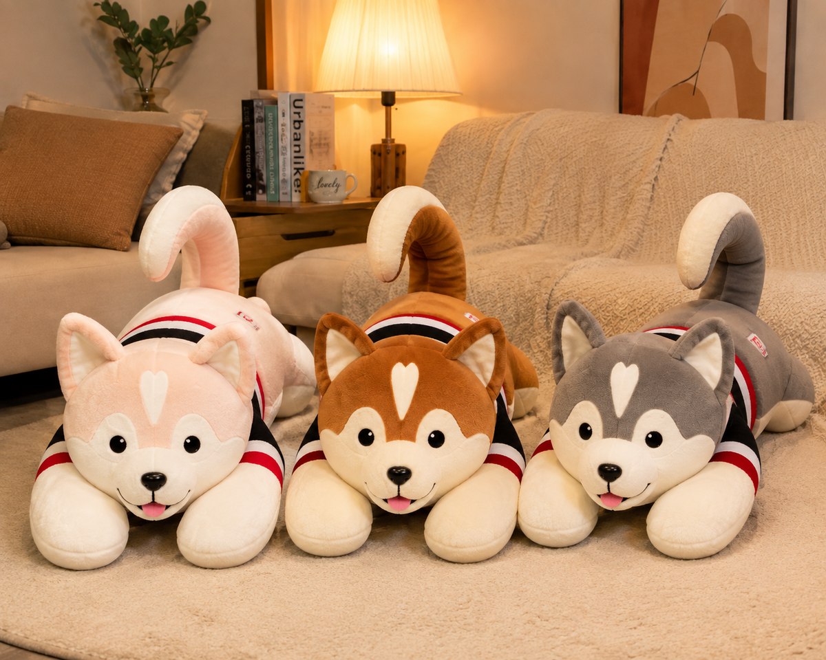 Three Husky plush styles