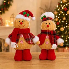 Gingerbread Santa & Chef Christmas Decor – Plush Holiday Figures
