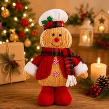 Gingerbread Santa & Chef Christmas Decor – Plush Holiday Figures