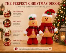 Gingerbread Santa & Chef Christmas Decor – Plush Holiday Figures