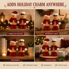 Gingerbread Santa & Chef Christmas Decor – Plush Holiday Figures