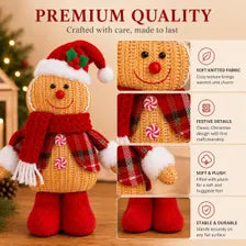 Gingerbread Santa & Chef Christmas Decor – Plush Holiday Figures