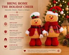 Gingerbread Santa & Chef Christmas Decor – Plush Holiday Figures