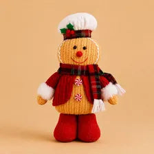 Gingerbread Santa & Chef Christmas Decor – Plush Holiday Figures
