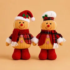 Gingerbread Santa & Chef Christmas Decor – Plush Holiday Figures