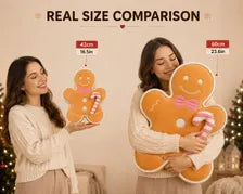 Gingerbread Plush Pillow – Christmas Cushion in 2 Sizes