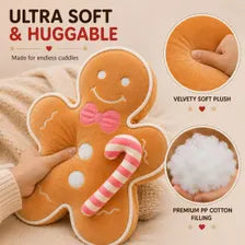 Gingerbread Plush Pillow – Christmas Cushion in 2 Sizes