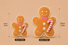 Gingerbread Plush Pillow – Christmas Cushion in 2 Sizes