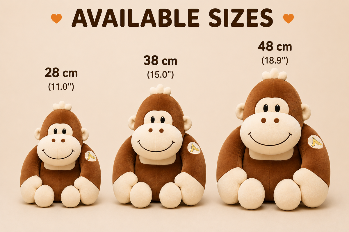 Gorilla plush available sizes 28 38 48 cm