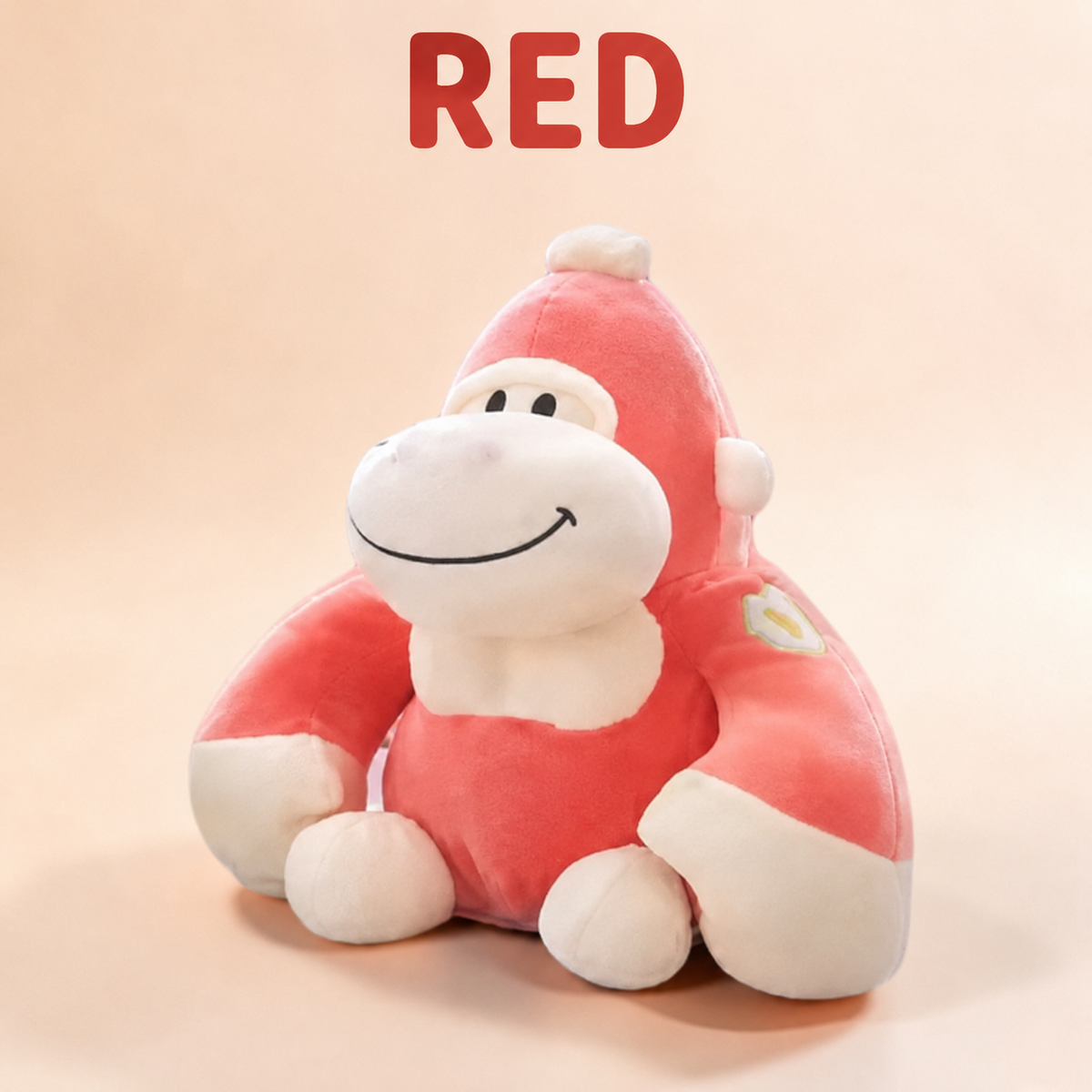 Red gorilla plush toy