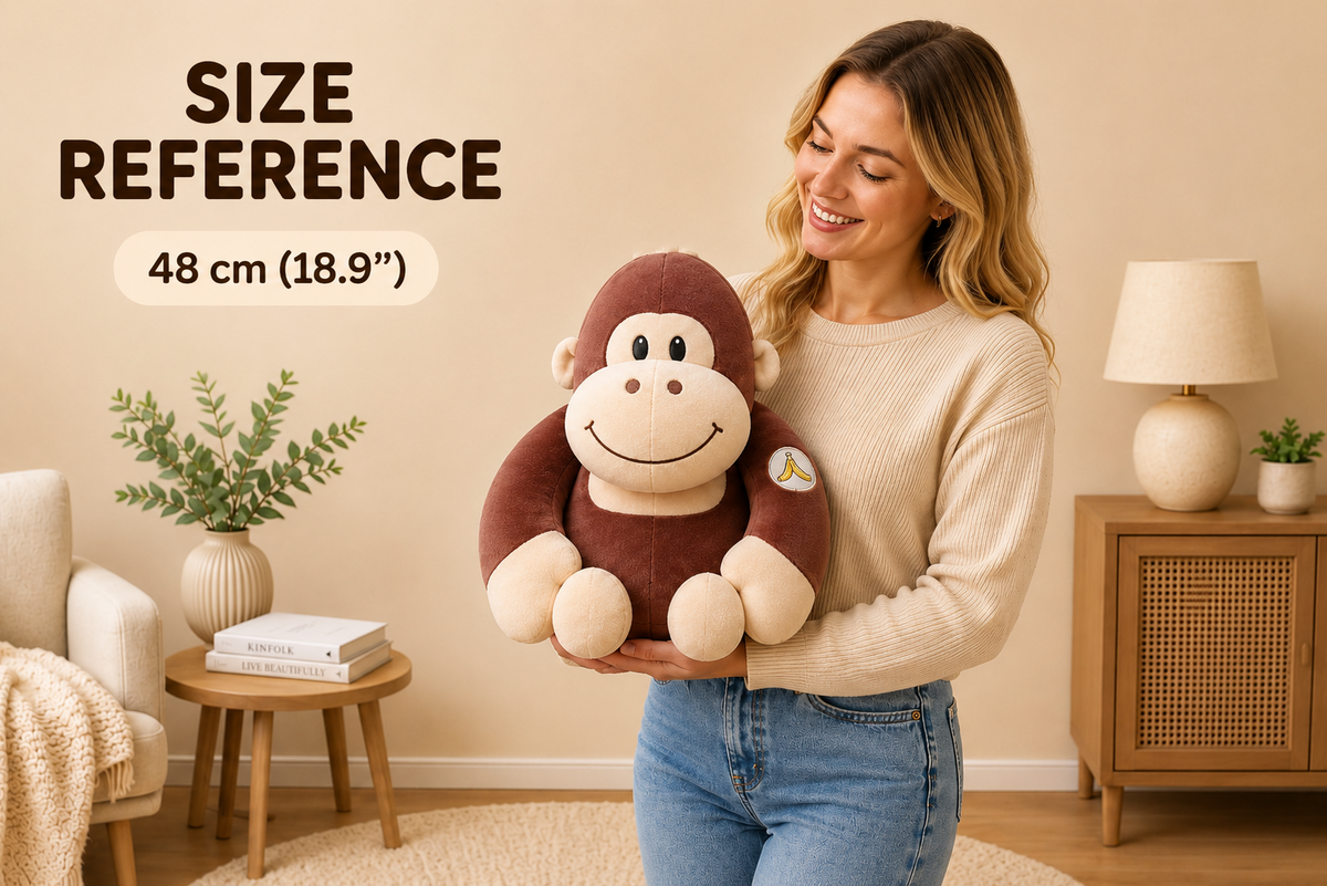Gorilla plush size reference 48 cm