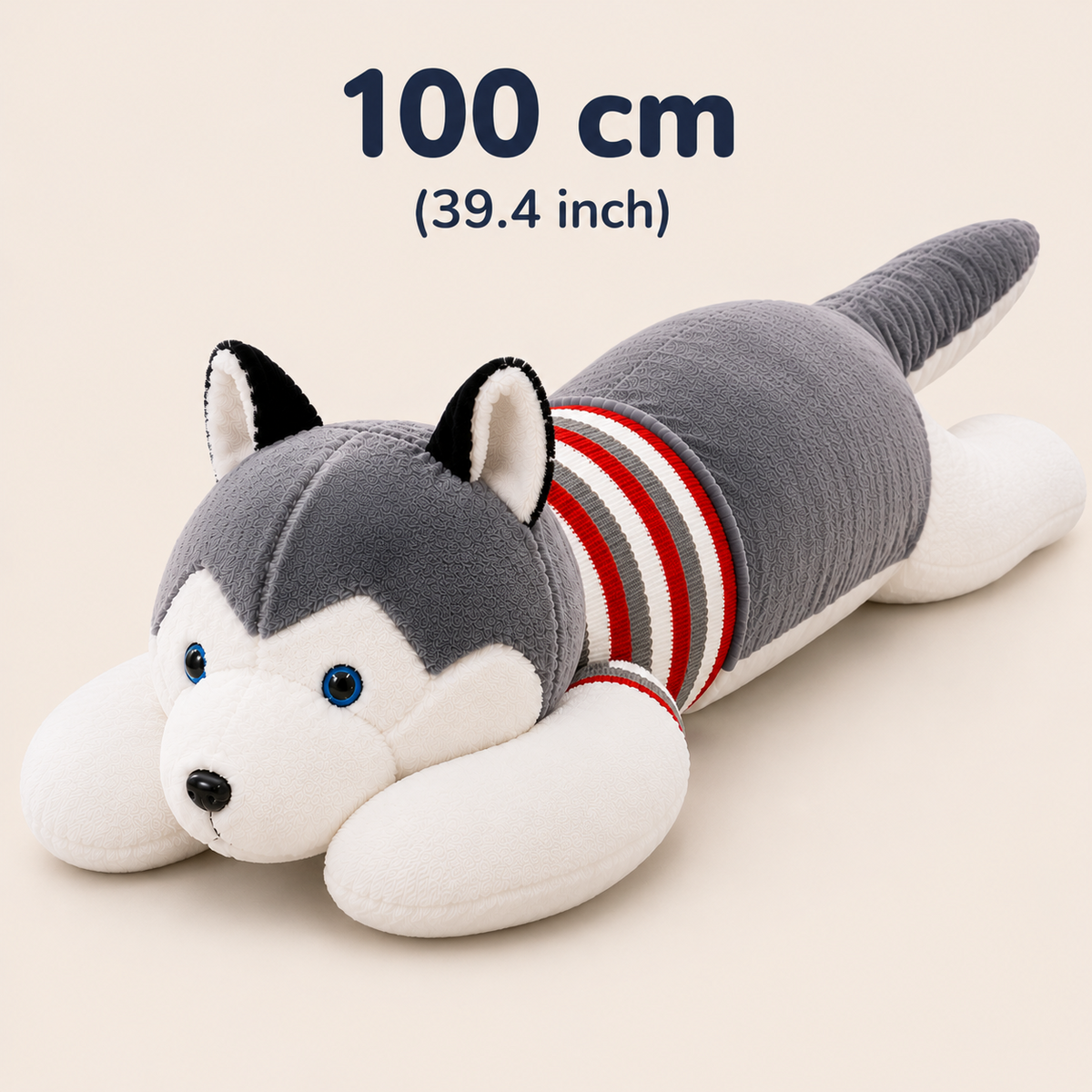 Husky plush body pillow 100 cm 39.4 inch