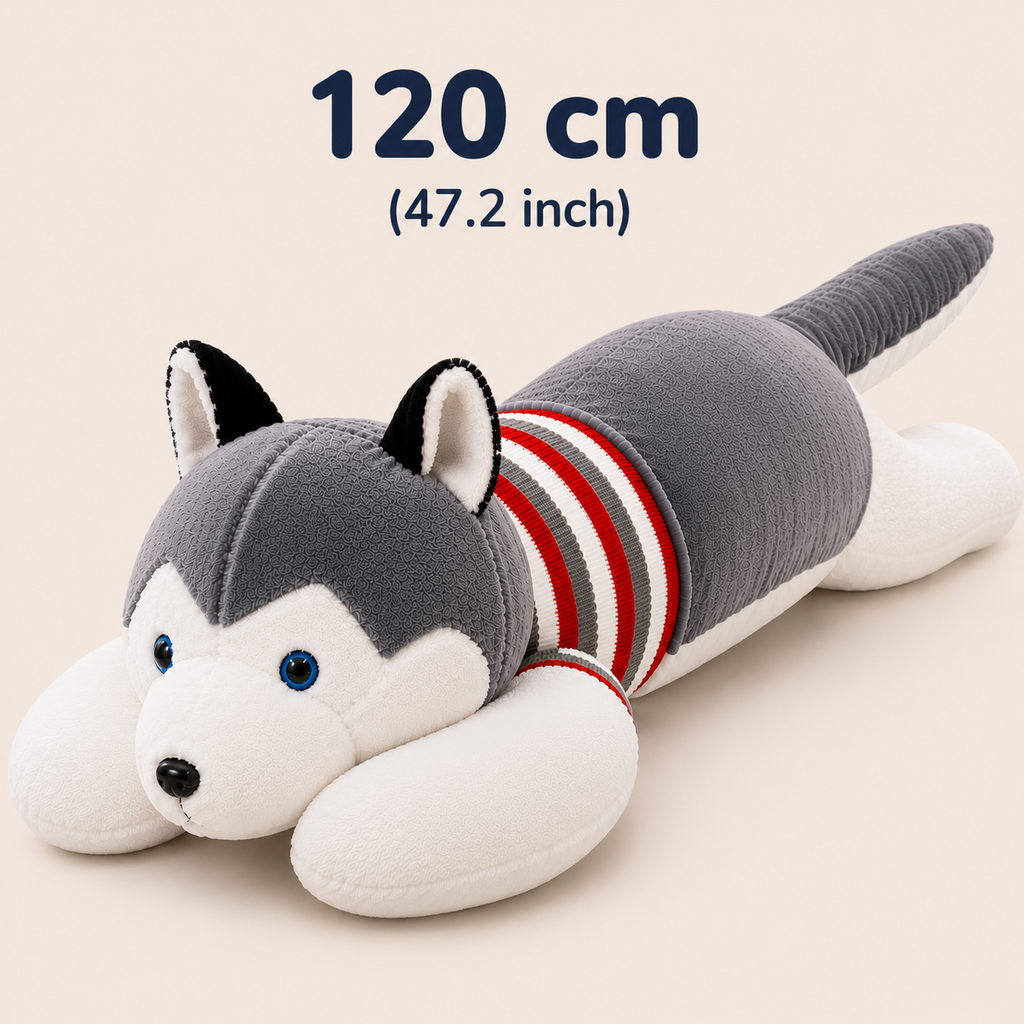 Husky plush body pillow 120 cm 47.2 inch